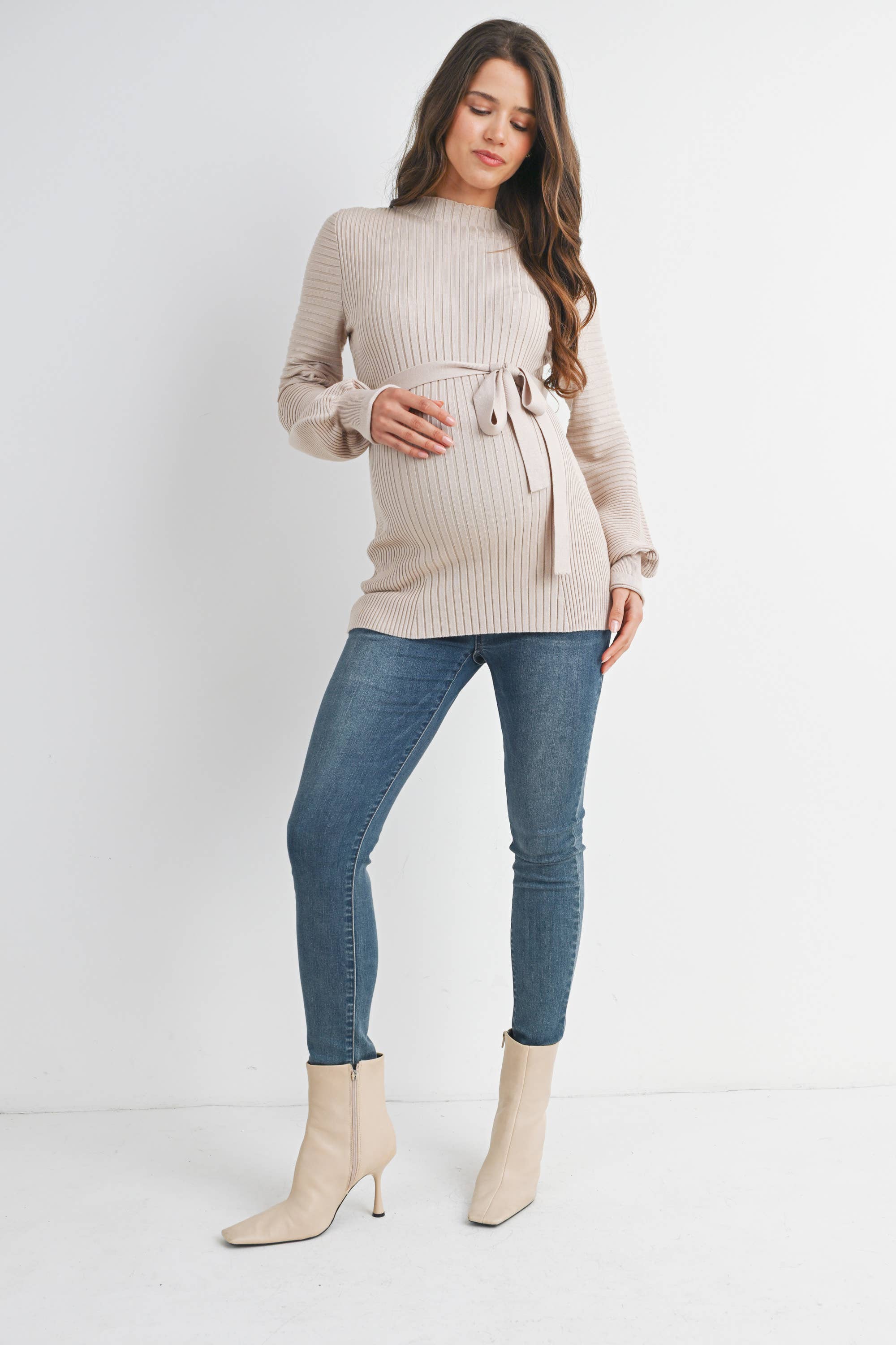 Cecelia Ribbed Sweater with Belt