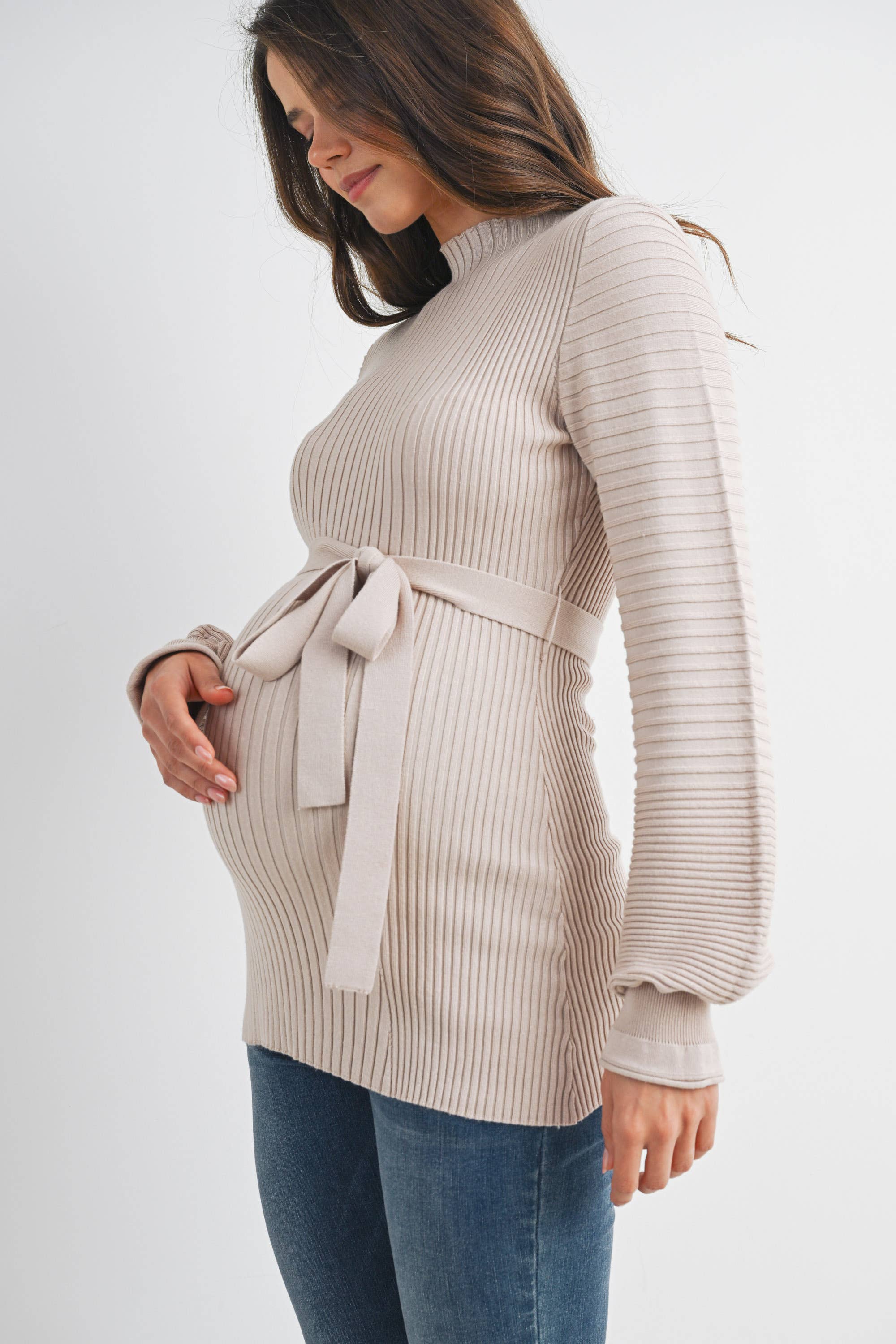 Cecelia Ribbed Sweater with Belt
