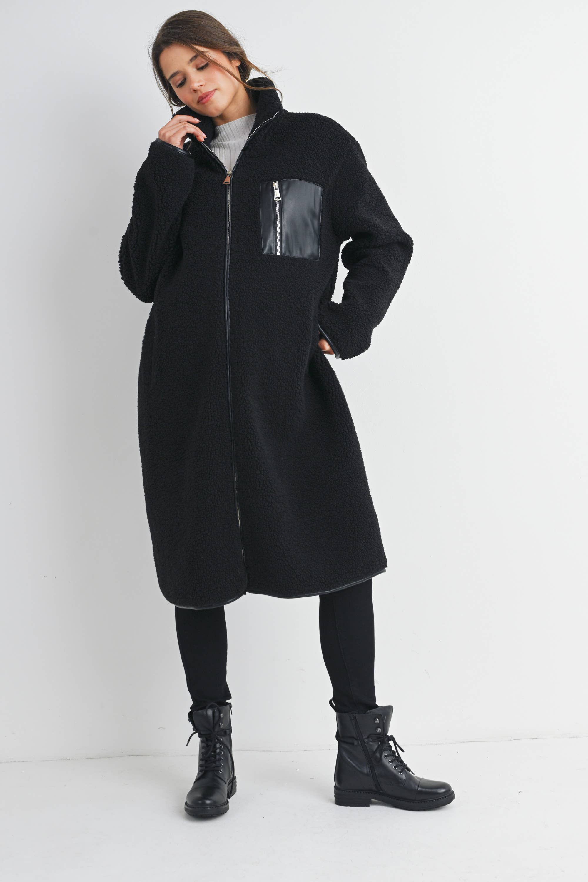 Tessa Long Teddy Fleece Coat