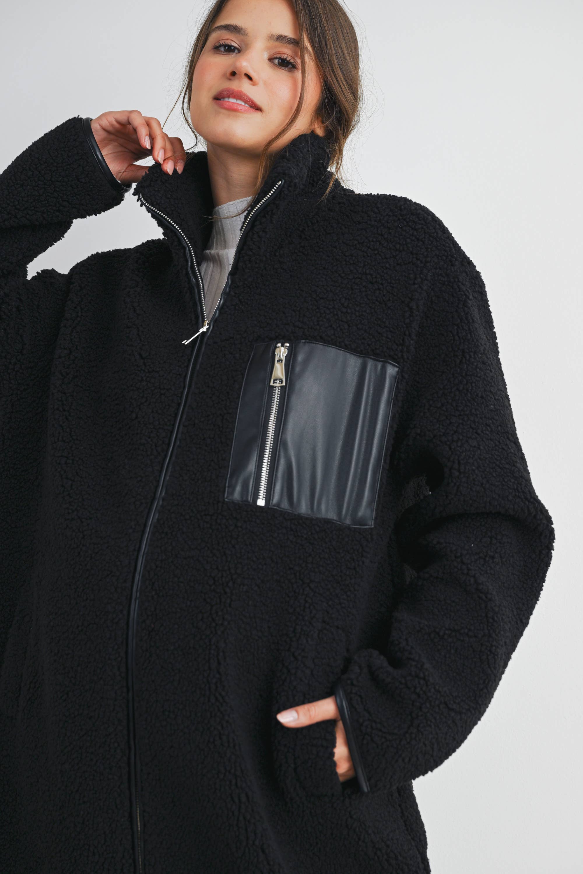 Tessa Long Teddy Fleece Coat