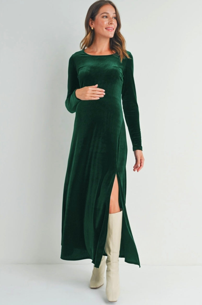 The Nola Velour Maxi Dress