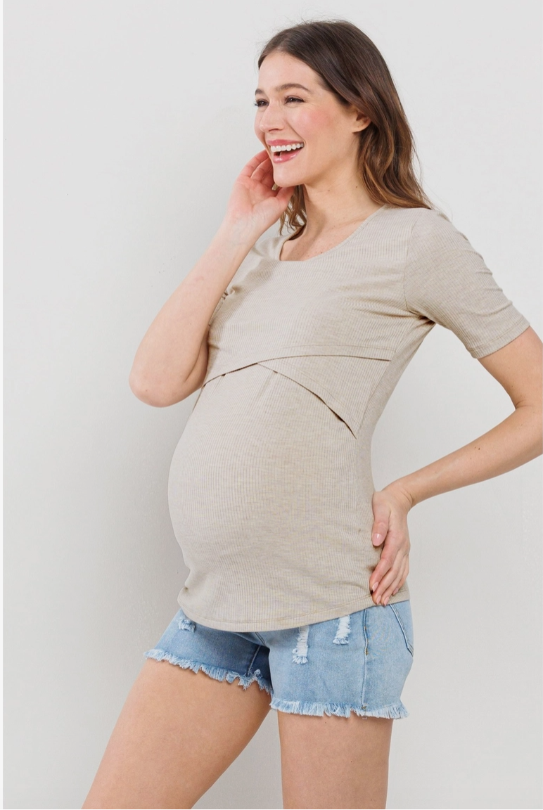 Ribbed Nursing Tee