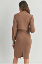 Load image into Gallery viewer, Mock Neck Ribbed Dress
