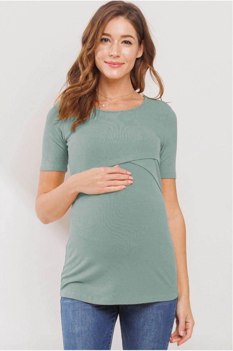 Ribbed Nursing Tee