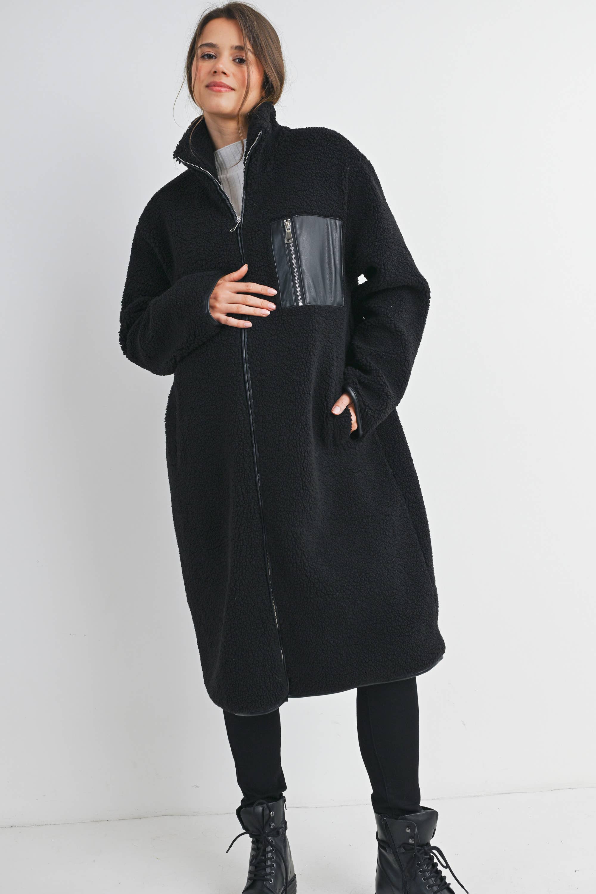 Tessa Long Teddy Fleece Coat