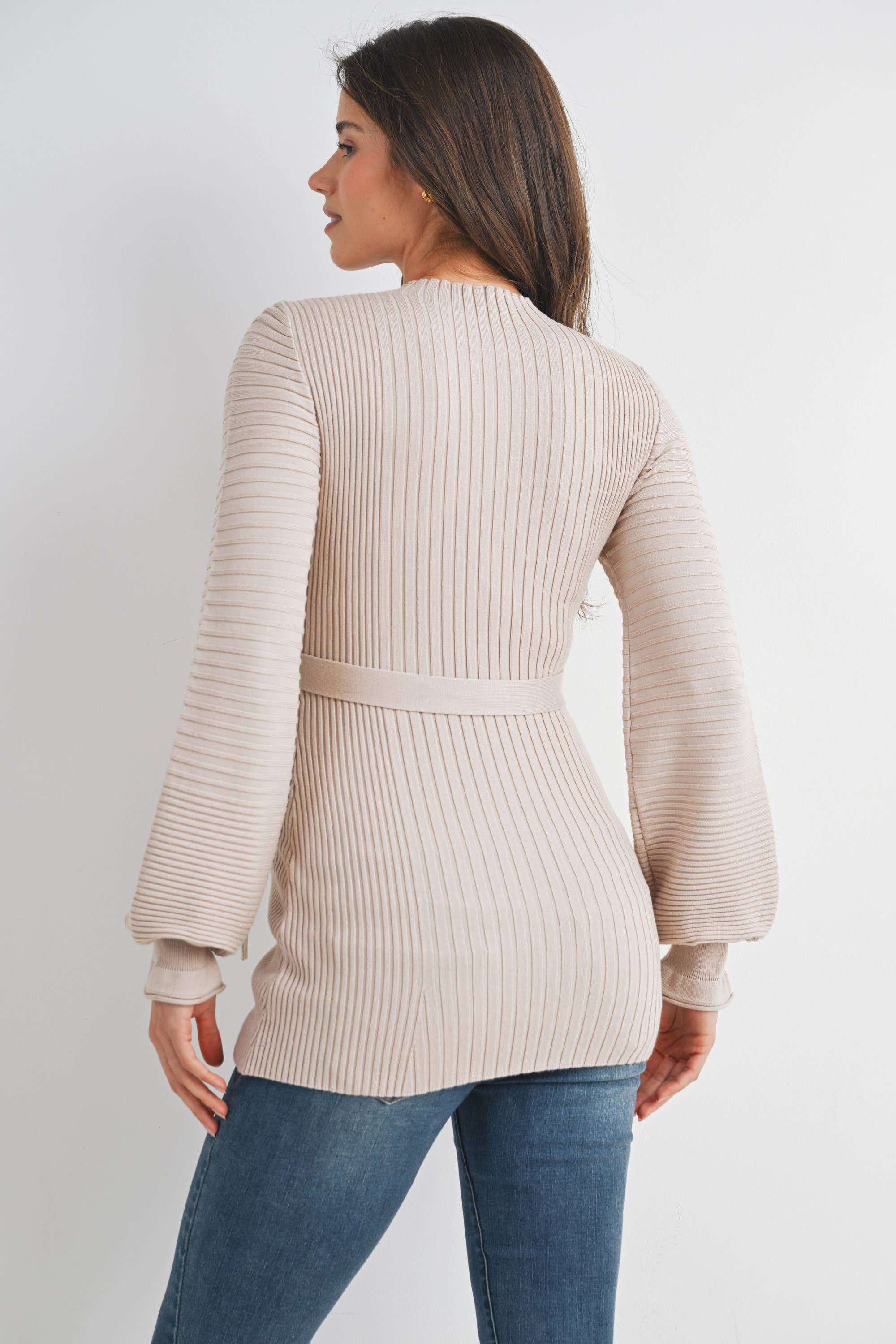 Cecelia Ribbed Sweater with Belt