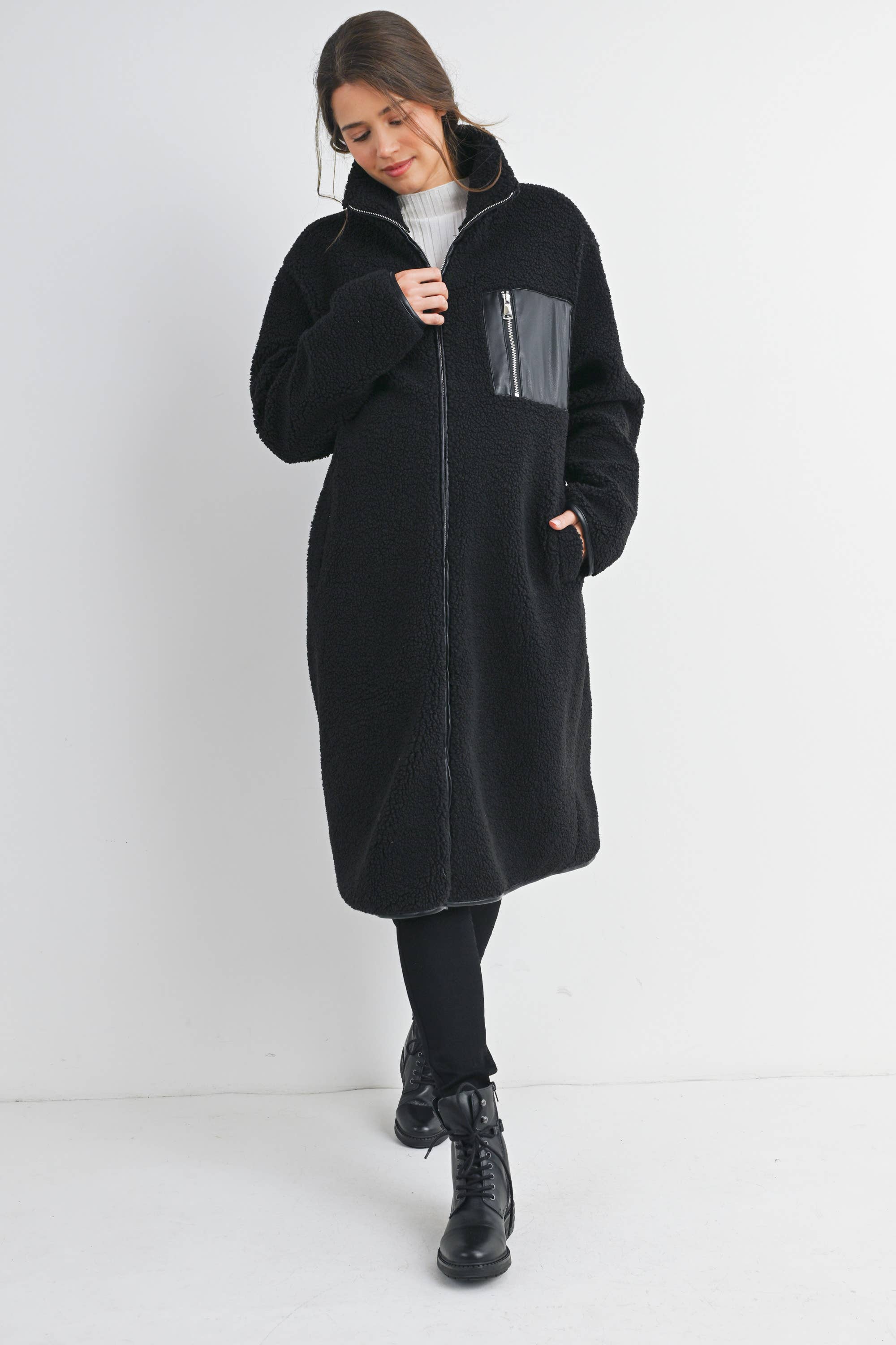 Tessa Long Teddy Fleece Coat