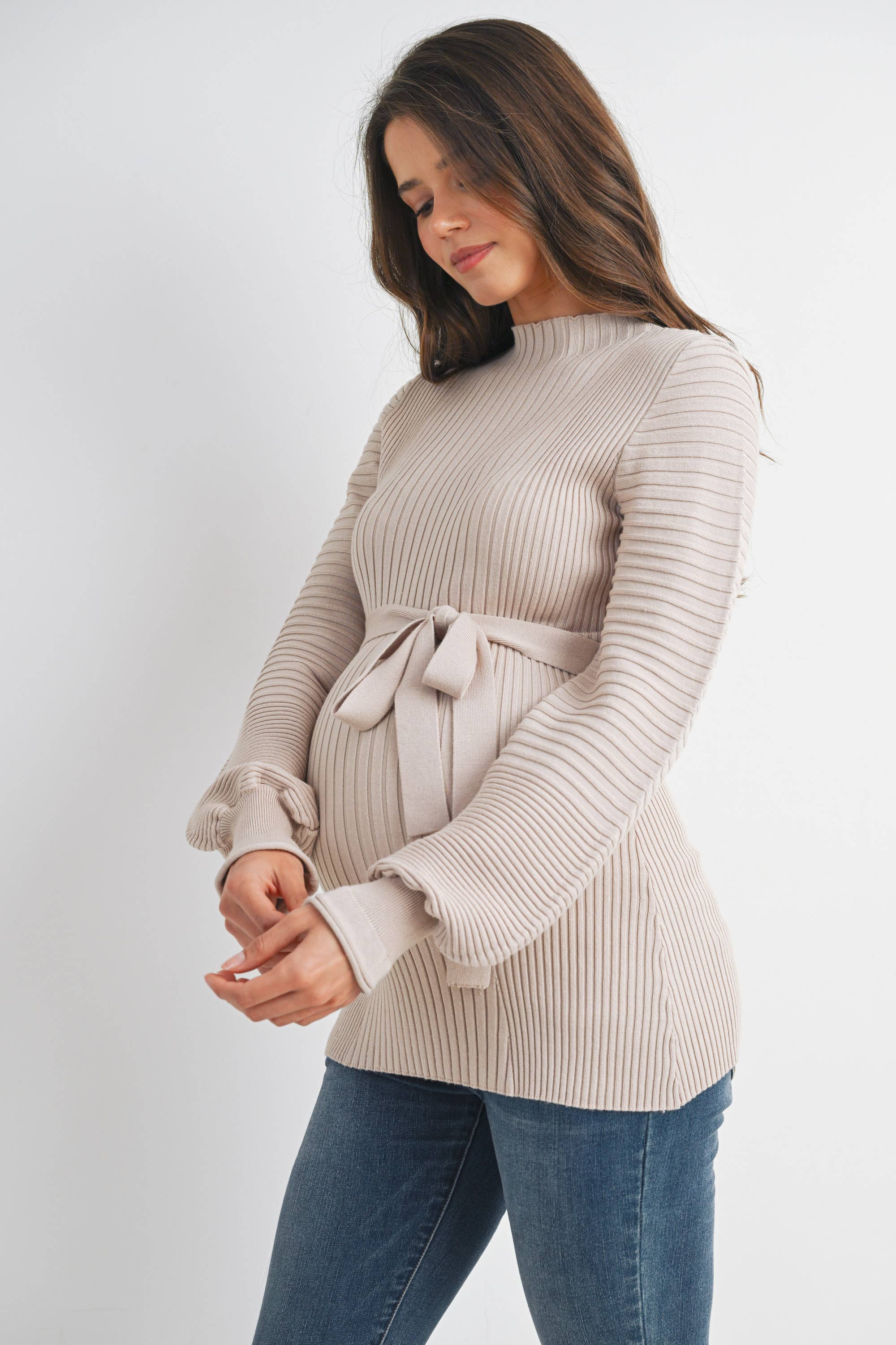 Cecelia Ribbed Sweater with Belt