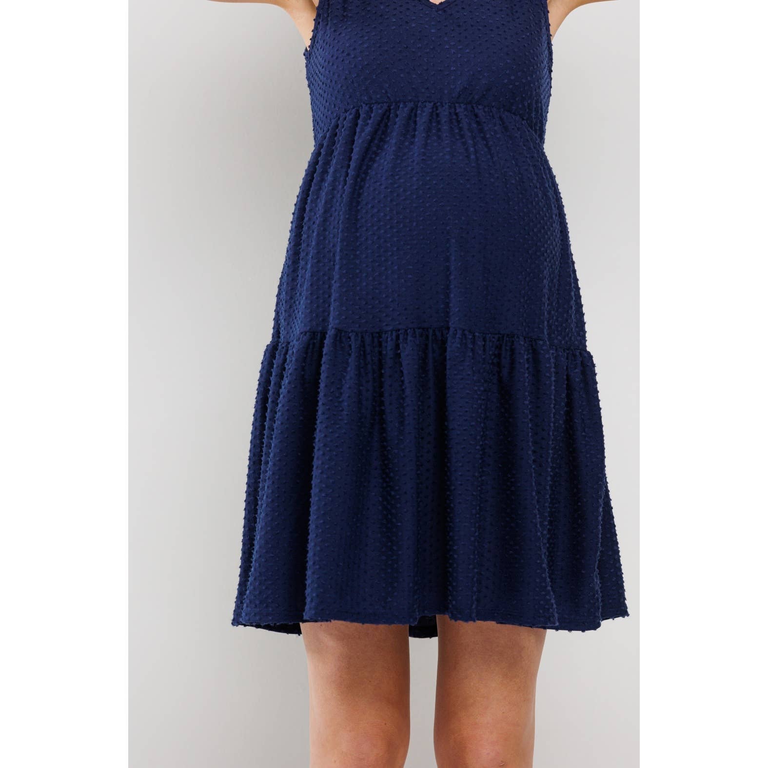 Sunday Ruffle Hem Mini Dress (Navy)