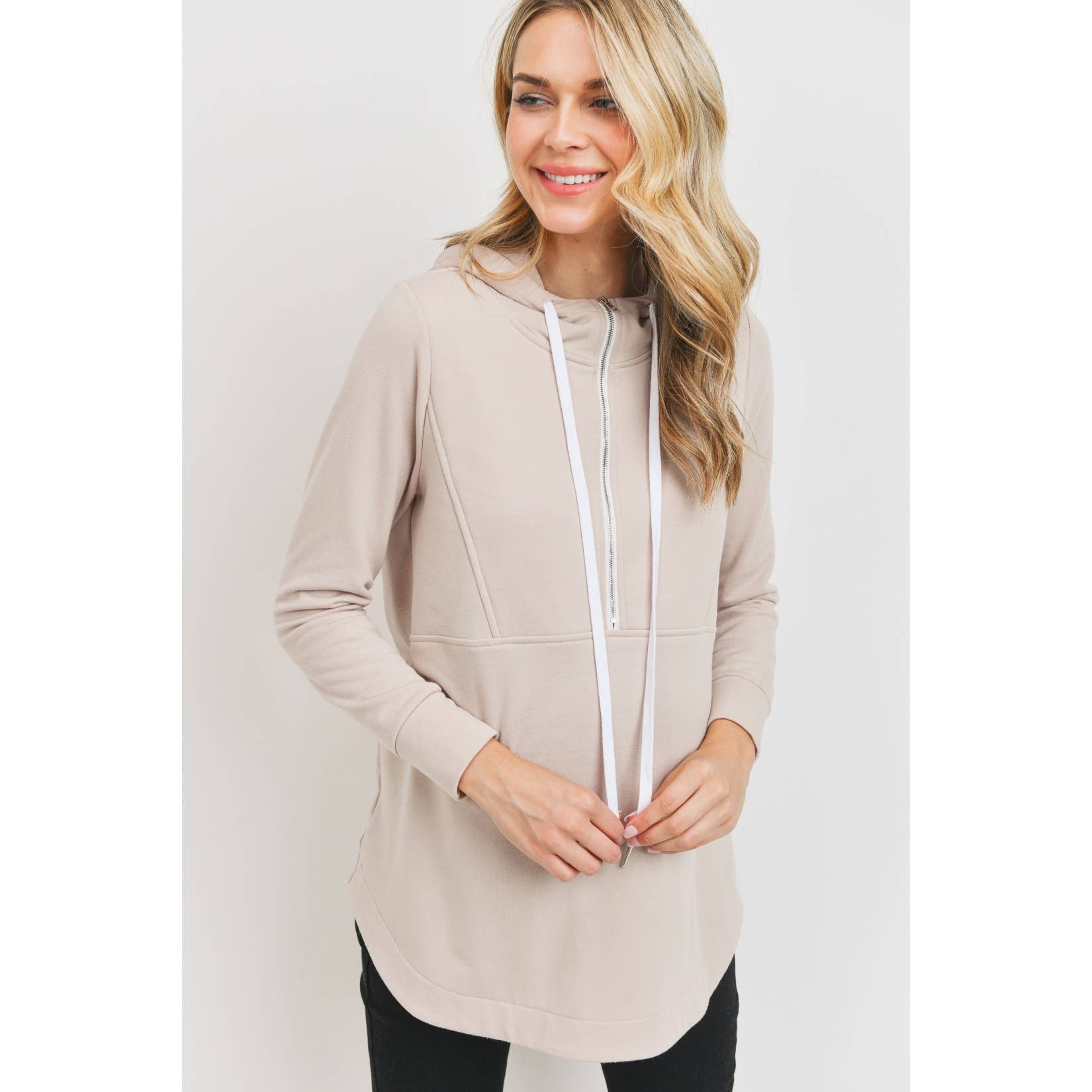 Terry Half-Zip Maternity & Nursing Hoodie
