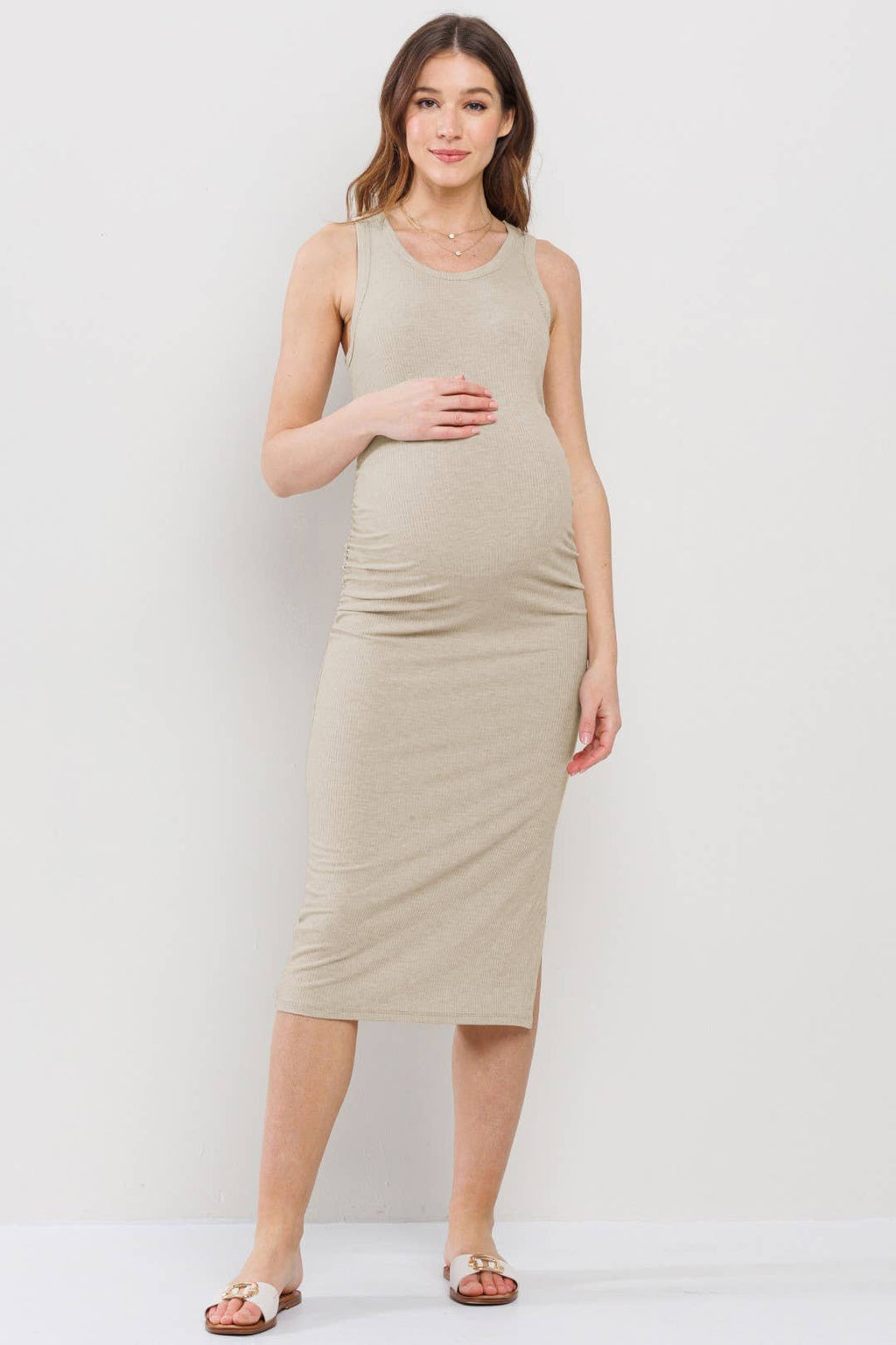 Eliana Midi Dress (Oatmeal)