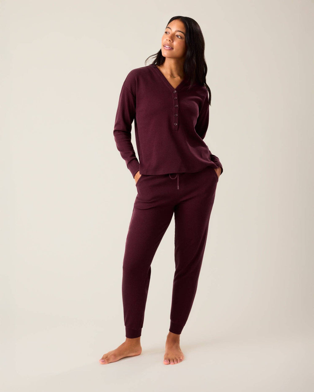 Lainey Waffle Maternity & Nursing Lounge Set