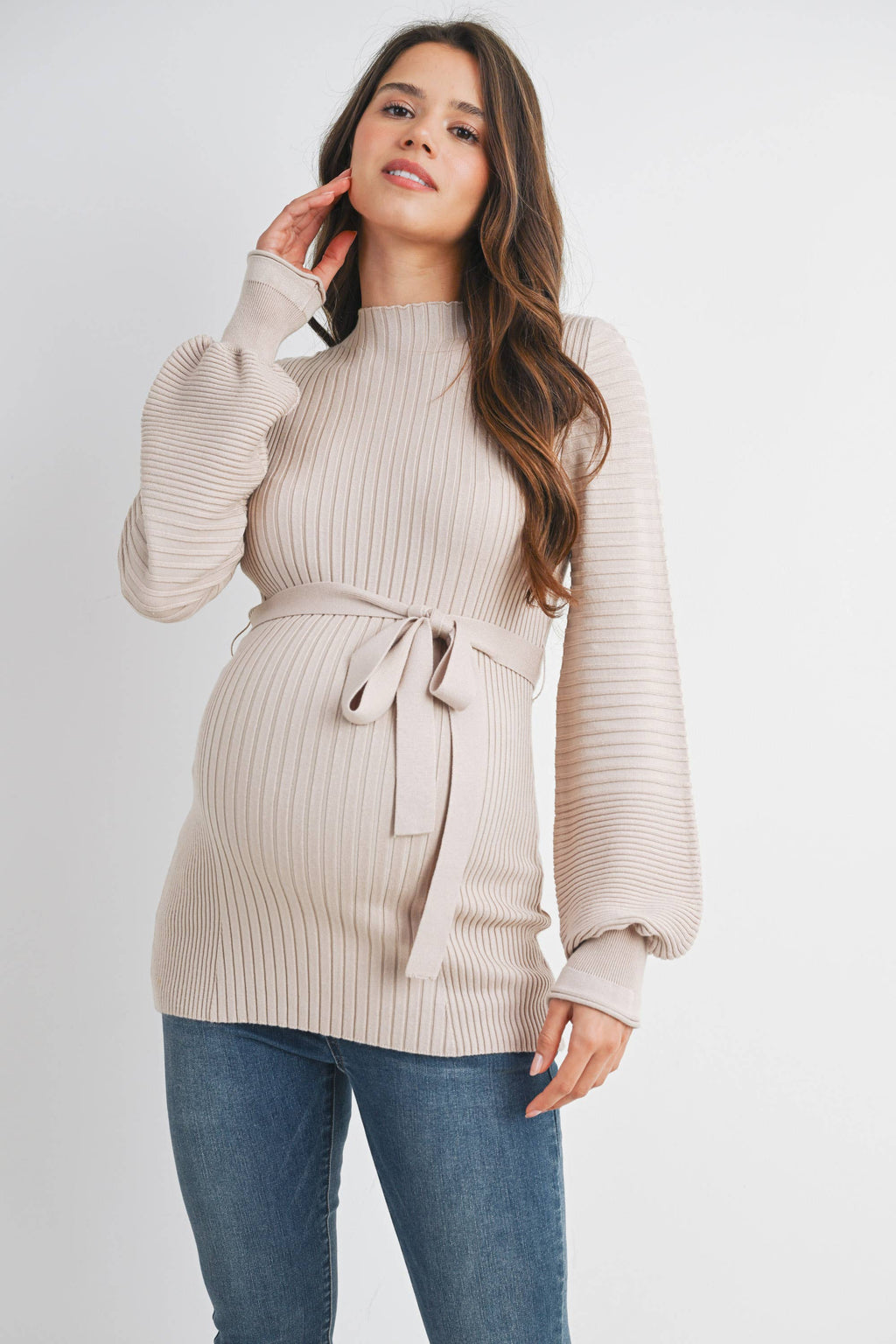Cecelia Ribbed Sweater with Belt