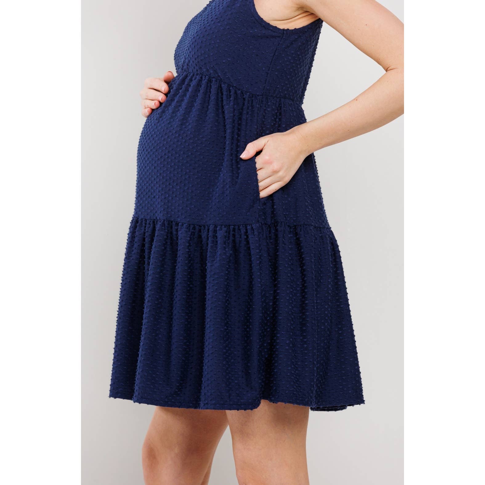 Sunday Ruffle Hem Mini Dress (Navy)