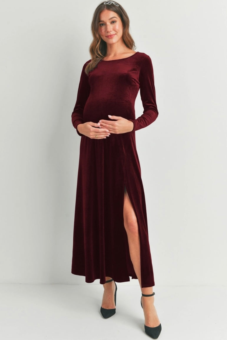 The Nola Velour Maxi Dress