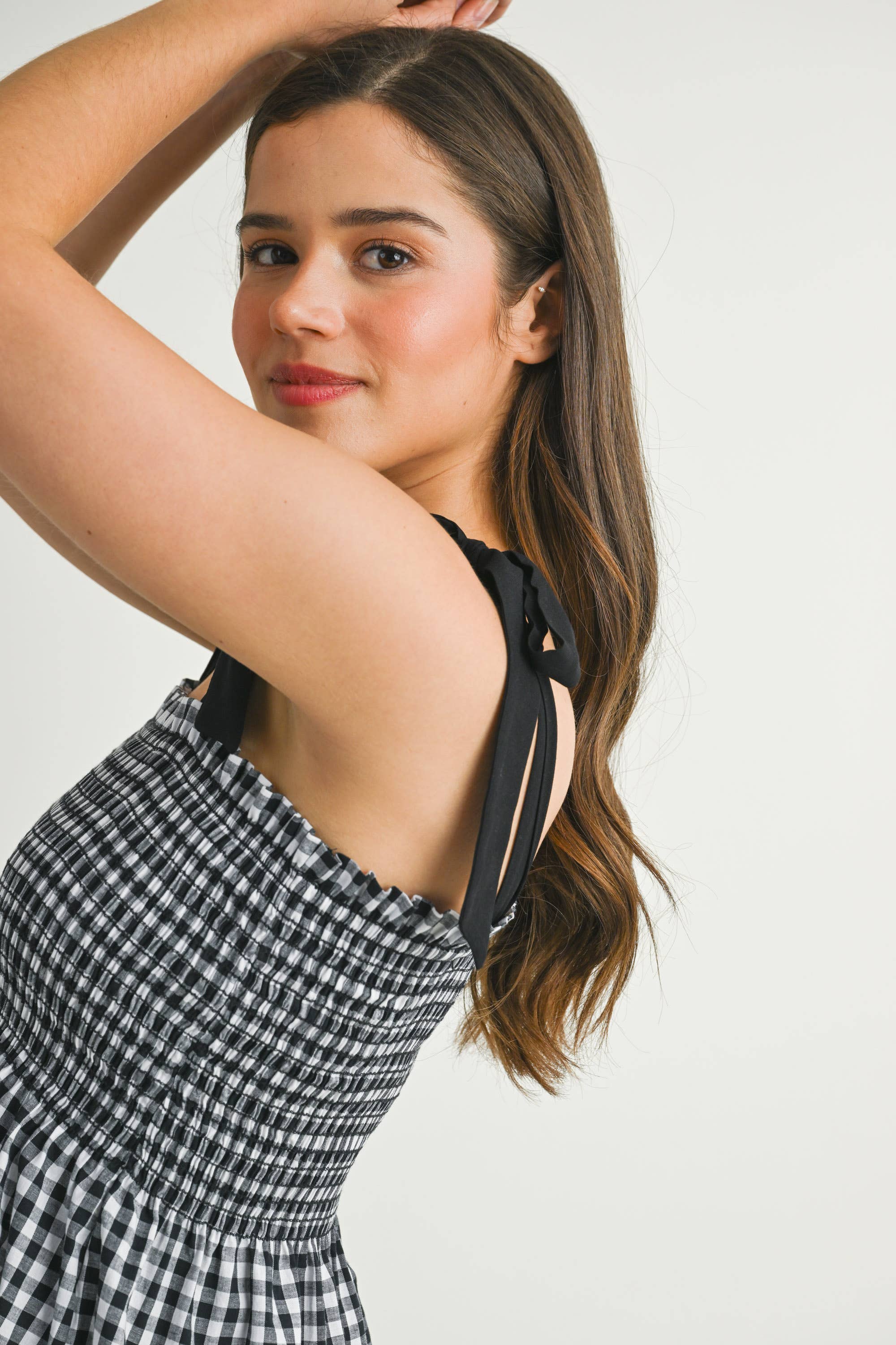 Lorna Gingham Babydoll Tank Top
