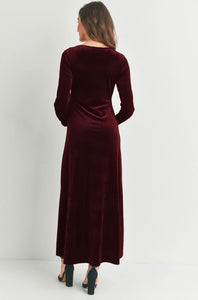 The Nola Velour Maxi Dress