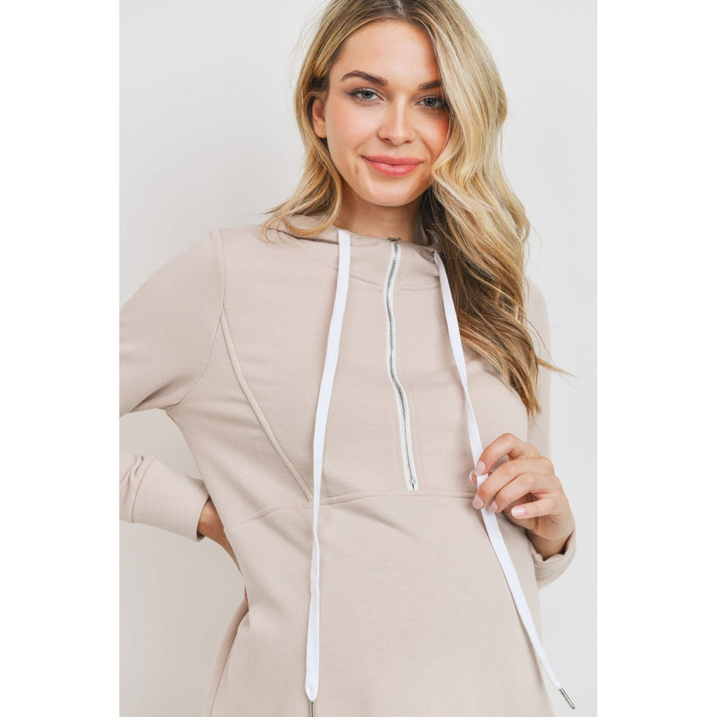 Terry Half-Zip Maternity & Nursing Hoodie