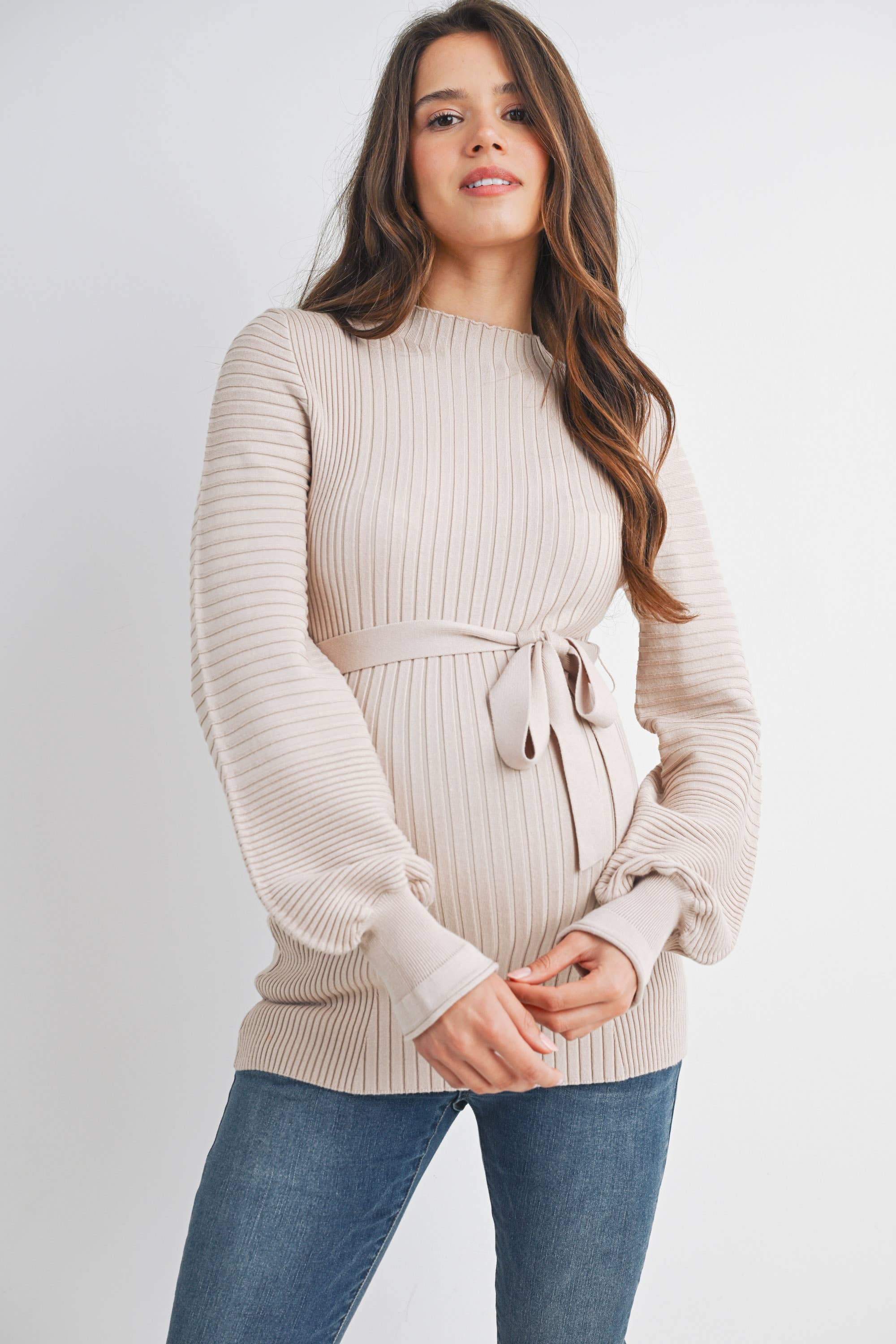Cecelia Ribbed Sweater with Belt