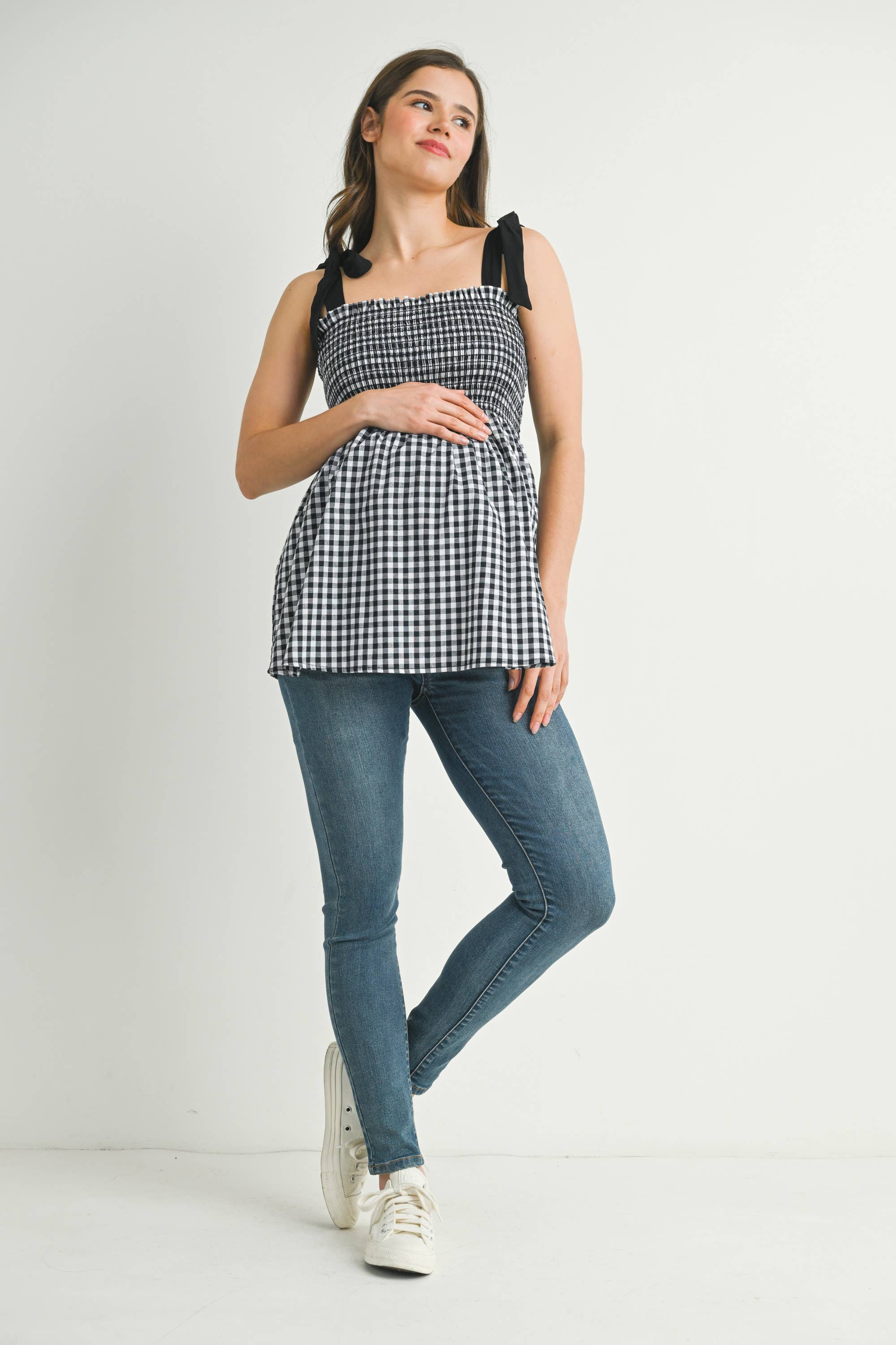 Lorna Gingham Babydoll Tank Top