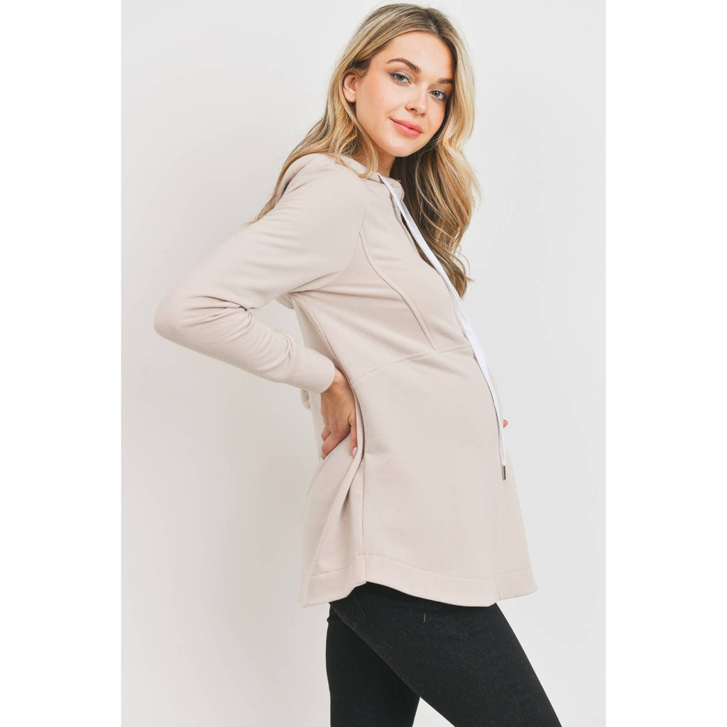 Terry Half-Zip Maternity & Nursing Hoodie