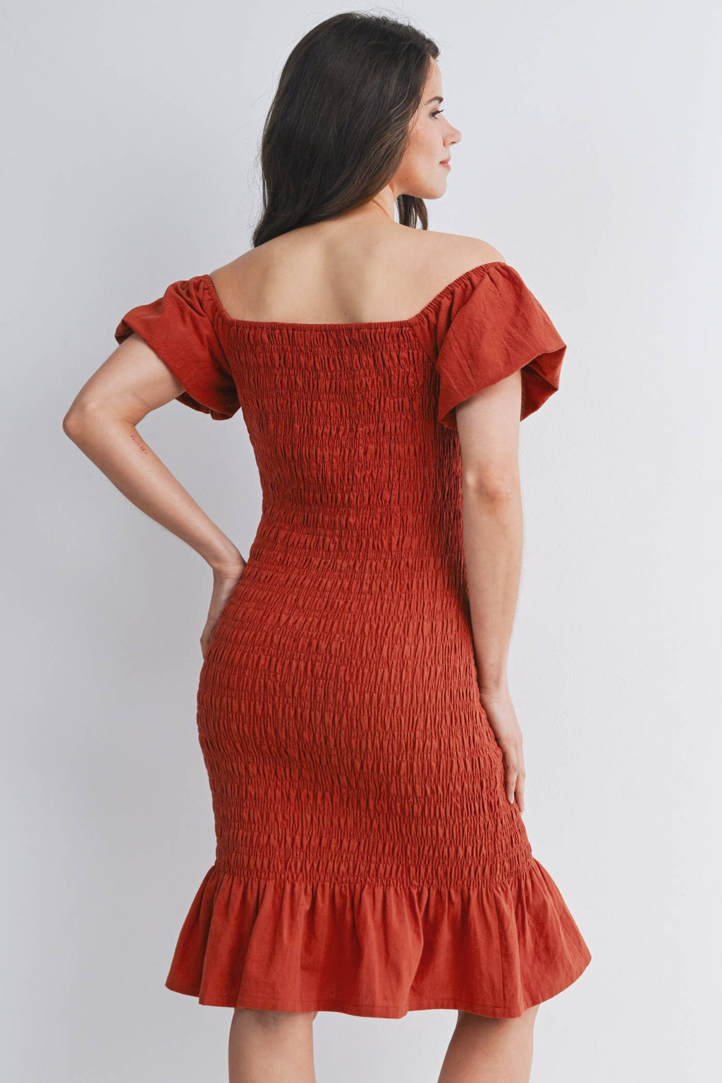 Emily Bodycon Dress with Ruffle Hem