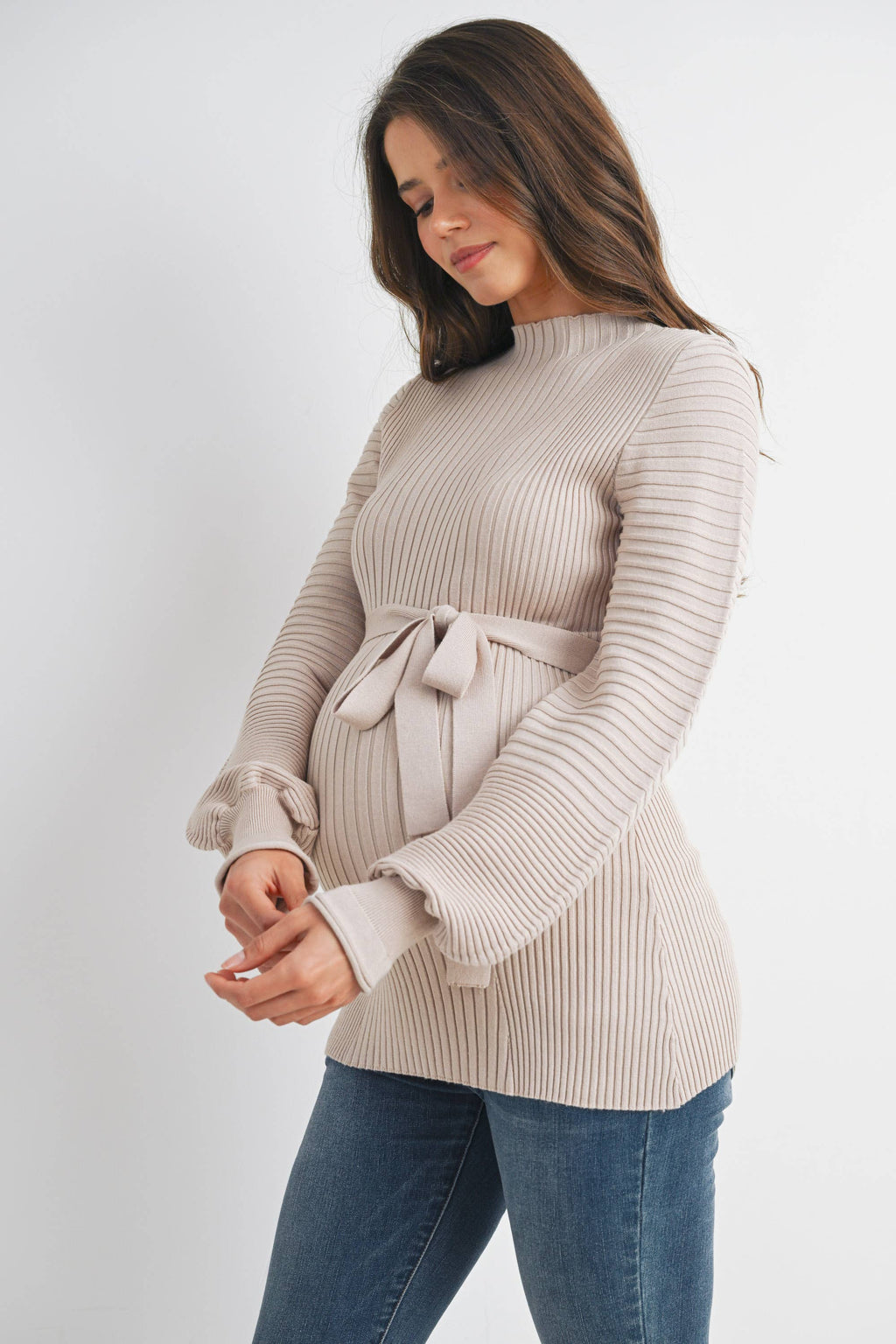 Cecelia Ribbed Sweater with Belt